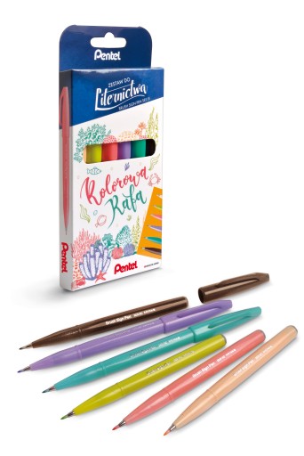 Набор ручек Pentel Brush Sign Pen Set 6 шт Разноцветный риф