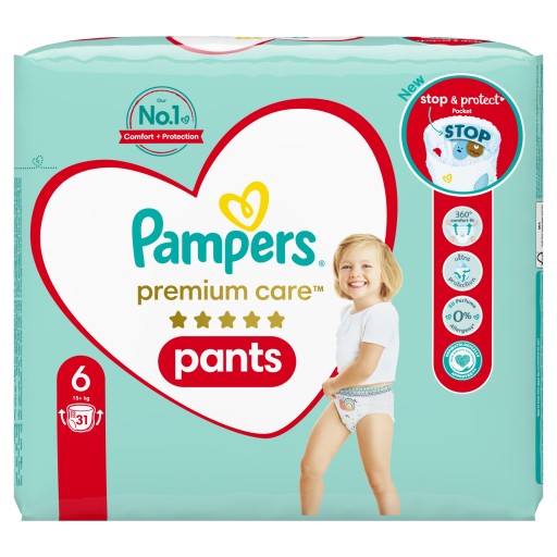 2 x Pieluchomajtki Pampers Premium Care Rozmiar 6 31 szt.
