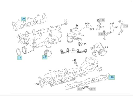 ПРОКЛАДКА МАСЛЯНОГО ОХЛАДИТЕЛЯ MERCEDES 3.0 V6 OM642