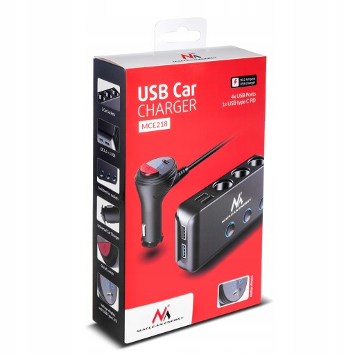РАЗветвитель прикуривателя 12-24В 4xUSB 1м PD QC 120Вт MACLEAN MCE218