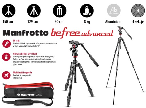 Штатив + поворотная головка Manfrotto BeFree Live