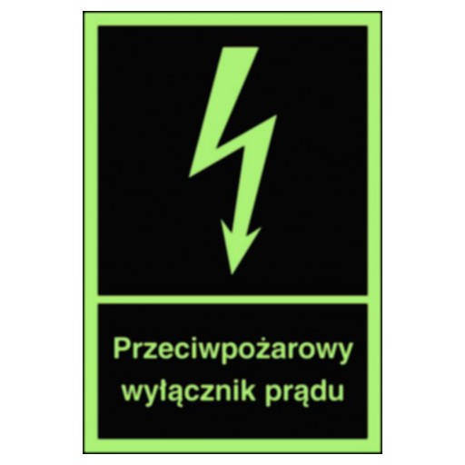 Знак здоровья и безопасности из ПВХ, светящийся, противопожарный выключатель