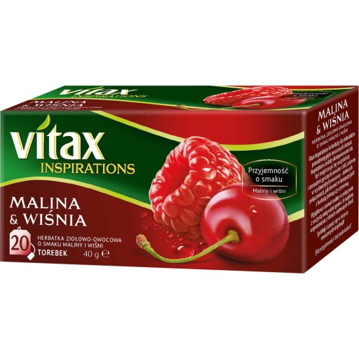 Чай VITAX МАЛИНА И ВИШНЯ 20 пакетиков