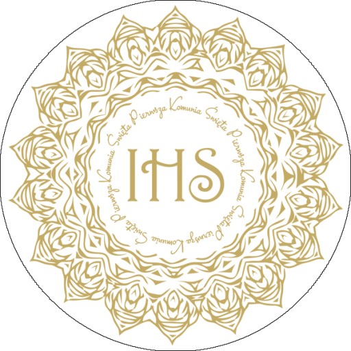 Вафля на торте 29 см Первое Святое Причастие IHS