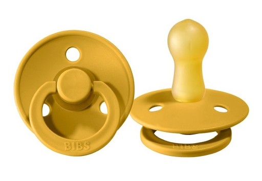 Соска-BIBS Натуральная РЕЗИНА ГЕВЕЯ 0м+ S ГОРЧИЧНАЯ
