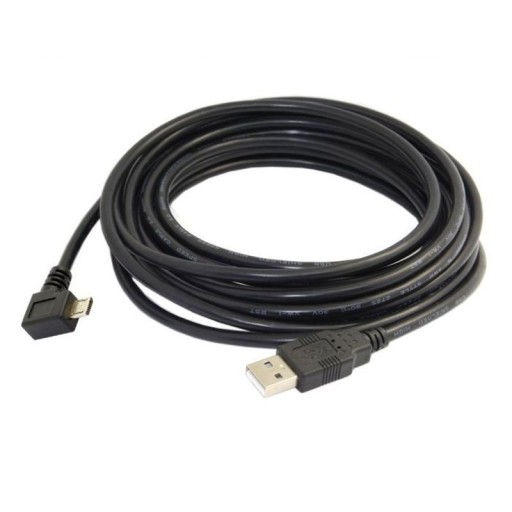 Угловой кабель MicroUSB Micro USB — USB ЛЕВЫЙ, 5 м