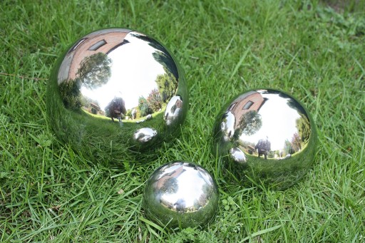 Зеркало STEEL BALL 35 см, нержавеющая сталь, для сада, дома, пруда
