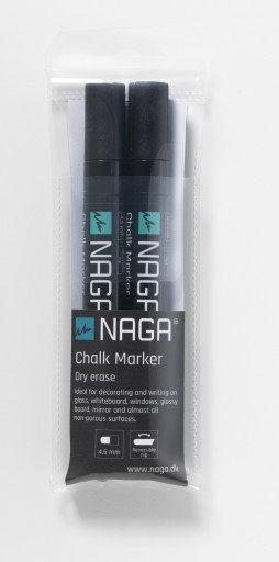 ЧЕРНЫЕ маркеры NAGA 4,5мм для стеклянных досок, 2 шт.