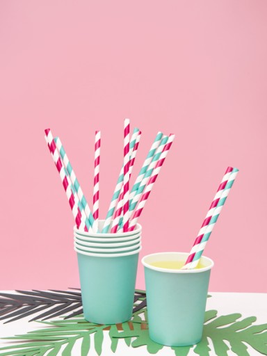 Бумажные трубочки C. PINK STRIPES на годовалый день рождения