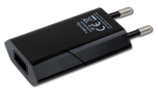 СЕТЕВОЕ ЗАРЯДНОЕ УСТРОЙСТВО 230В - USB 5В 1А SLIM ЧЕРНОЕ