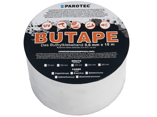 PAROTEC BUTAPE TAŚMA DEKARSKA BUTYLOWA 100MM X 10MB ALUMINIUM RAL 9006