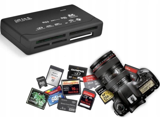 БЫСТРОЕ УНИВЕРСАЛЬНОЕ КАРТРИДЕР USB SD SDHC SDXC MICRO MS CF XD M2