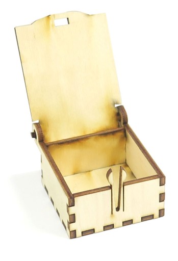 DEKOR SZKATUŁKA PUDEŁKO ZE SKLEJKI 5x5x2.5cm YE11