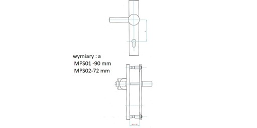 Дверная ручка с ручкой МПС 01-90мм, МПС02-72мм