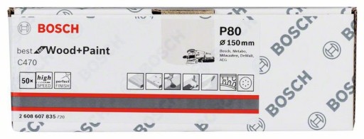 Papier ścierny na rzep 150mm GR.80 BOSCH