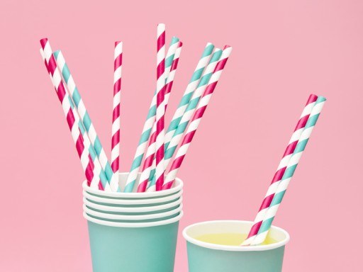 Бумажные трубочки C. PINK STRIPES на годовалый день рождения