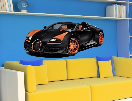 НАКЛЕЙКИ НА НАСТЕНУ BUGATTI VEYRON Автомобили 70x32 см