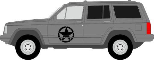 Автомобильная наклейка STAR US ARMY JEEP 4x4 45см