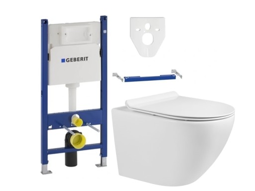 КАРКАС УНИТАЗА GEBERIT BASIC + СИДЕНЬЕ БЕЗОБОДКИ MEXEN LENA
