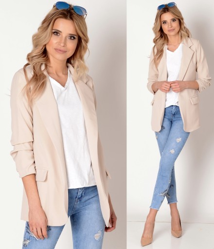 Итальянская куртка женская удлиненная BEIGE XL/42