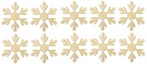 Śnieżynka Drewniany ozdoby Dekoracje 3cm 10szt