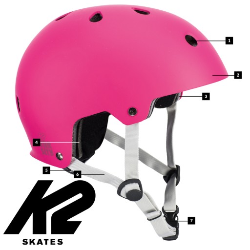 Регулируемый шлем K2 Varsity Magenta, размер L 58–61 см.