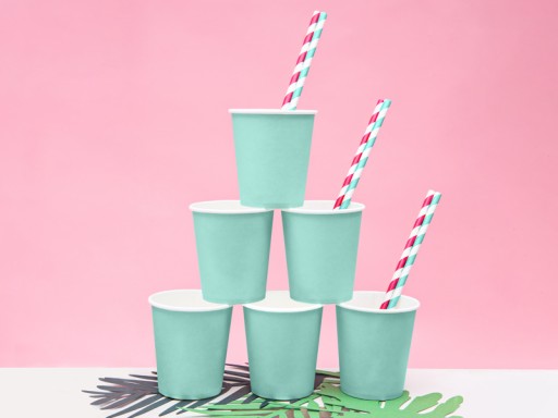 Бумажные трубочки C. PINK STRIPES на годовалый день рождения