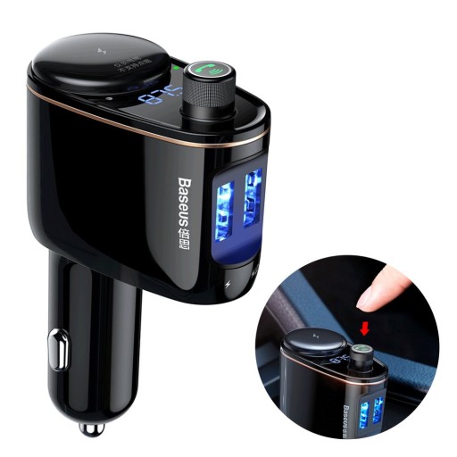 FM-передатчик Baseus, Bluetooth, MP3, зарядное устройство, 2 порта USB