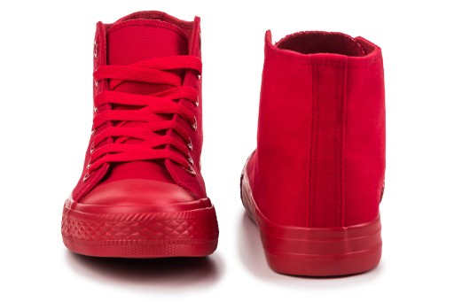 Buty Trampki czerwone Tenisówki Wysokie P3
