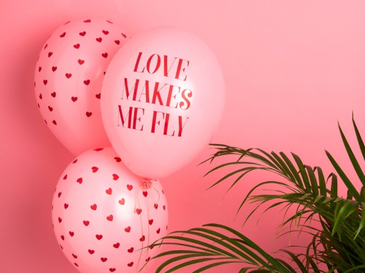 Воздушные шары Pink Love заставляет меня летать на свадьбу, 5шт, 36см