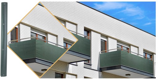 OSŁONA BALKONOWA NA BALKON 0,55X5M MATA ZIELONA NA TARAS PŁOT UV 99%+GRATIS