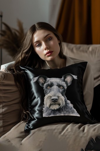 POSZEWKA SATYNA 40CM KERRY BLUE TERRIER TERIER + IMIĘ PSA NA PREZENT
