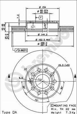 BREMBO Диск тормозной передний 09.9145.11