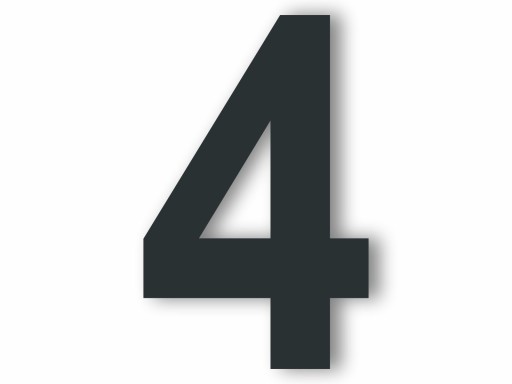3D номер дома, цвет АНТРАЦИТ, металл, алюминиевый композит, 50 см, офисное здание