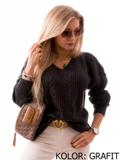 Теплый и модный ЖЕНСКИЙ СВИТЕР Oversize Косы