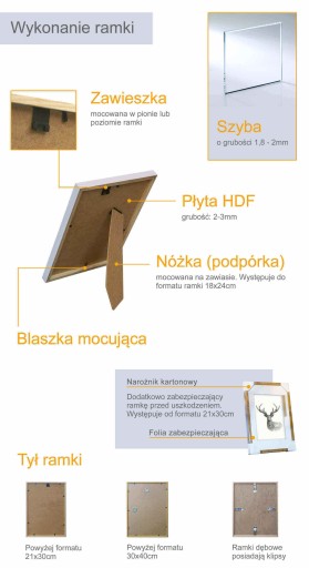 Деревянная фоторамка Белая классика 13x18
