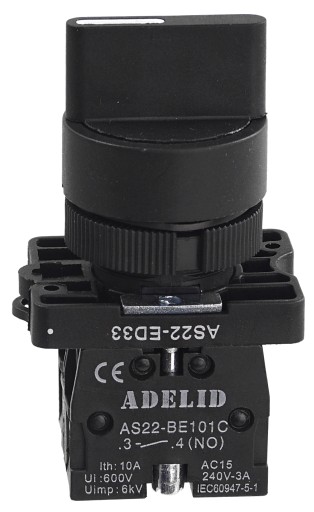 КНОПОЧНЫЙ ПЕРЕКЛЮЧАТЕЛЬ ПЕРА 1-0-2 XB2 ED33 КОРОТКИЙ