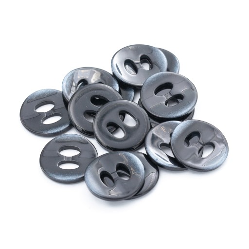Guziki 28mm dwie dziurki 10szt czarny
