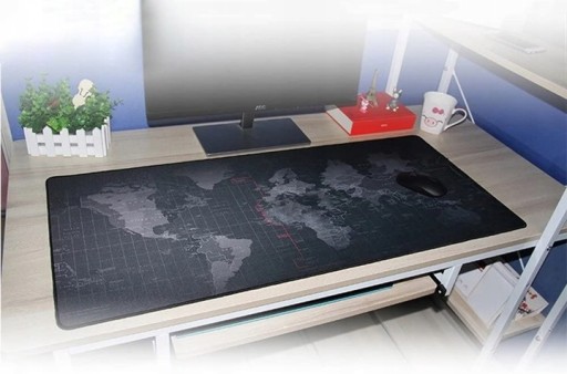 Большой коврик для мыши 80x30 с картой мира, офисная мышь
