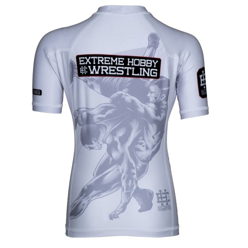Рашгард детский, рукав WRESTLING WHITE 140 EXTREME HOBBY