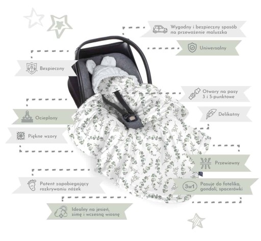 Спальный мешок Пододеяльник на сиденье коляски Baby Step - Идеально подходит для зимы