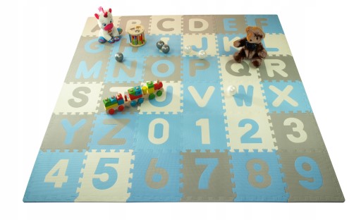 DUŻA MATA PUZZLE PIANKOWE 36EL EVA 180x180 ALFABET