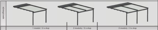 Pergola tarasowa ogrodowa przyścienna 400x250