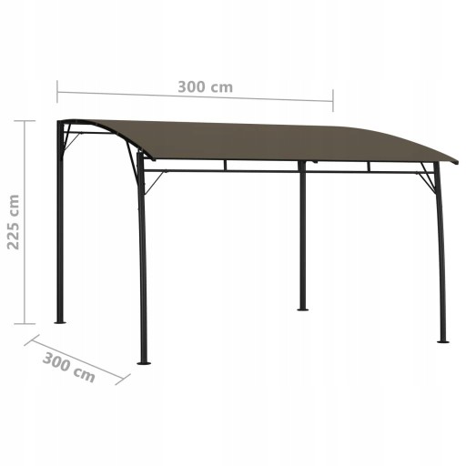 vidaXL Garden Canopy 3 x 3 x 2,55 м, темно-серый