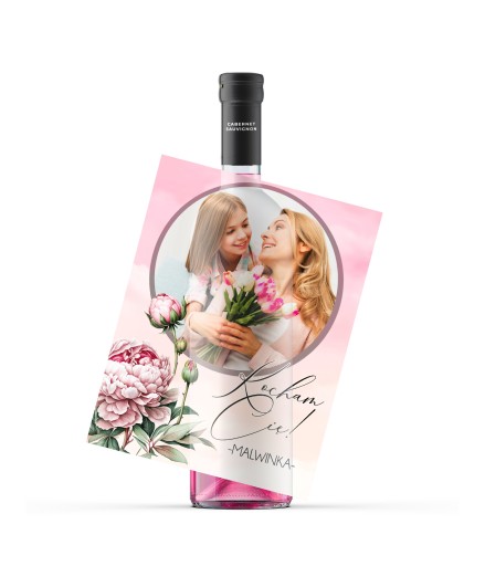 Etykieta WINO Urodziny Chrzest pytanie do chrzestnej gratulacje TWÓJ TEKST