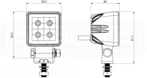 Две 4xled 1800lm 18w Work Lamps + Connection