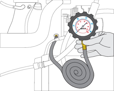 YATO MIERNIK CIŚNIENIA OLEJU 0-140 PSI 12el. PRÓBNIK TESTER