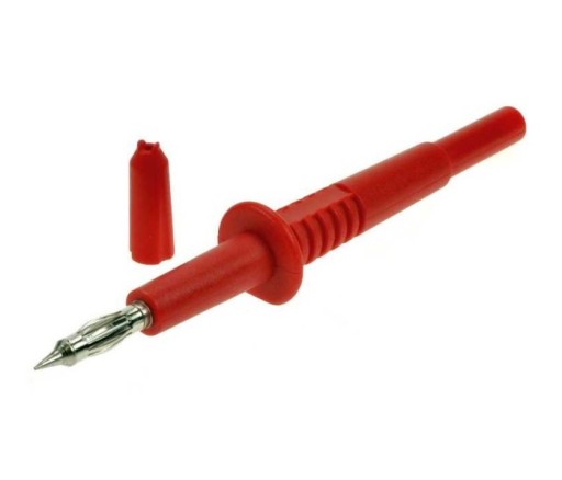 KOŃCÓWKA SONDA POMIAROWA GNIAZDO BANAN 4mm BEZPIECZNA CZERWONA 1000V 32A