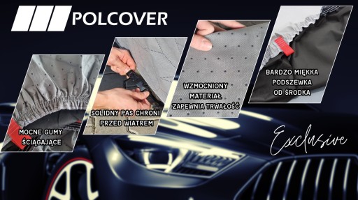 POKROWIEC NA SAMOCHÓD 5warstw +PAS r. S2 do 380cm hatchback EXCLUSIVE