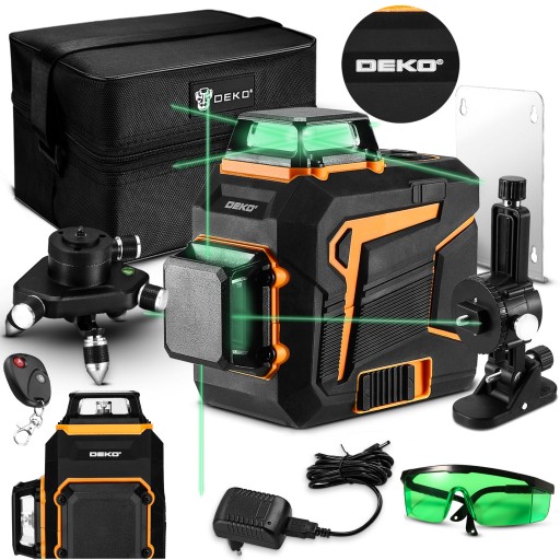 ЛАЗЕРНЫЙ УРОВЕНЬ 360 ПЛОСКОСТЬ 3D CROSS PRO GREEN DEKO DKLL12PB2